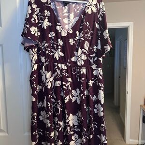 Torrid Purple and White Floral Midi Dress